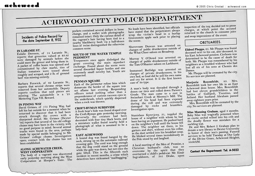Police Blotter, 9/8/1932 comic