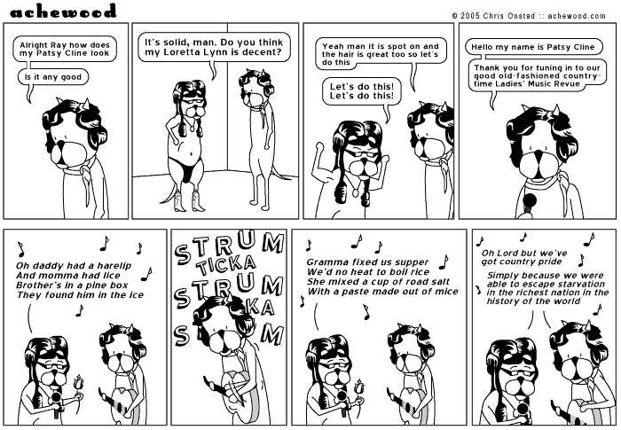 This is more of a Loretta thing, but Beef really insisted on dressing like Patsy and being involved comic
