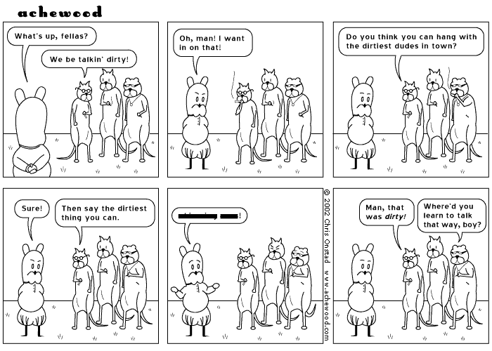The main idea is that the cats are standing on their hind legs. comic