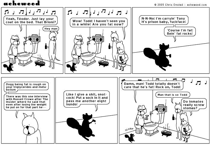 Todd became fat in prison. comic