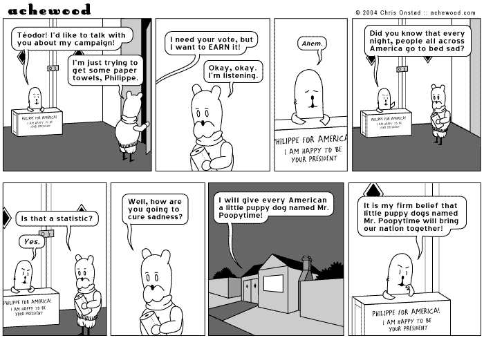 That's the little Donld Trump YOU'RE FIRED thing he's doing there with his hand in the last panel comic