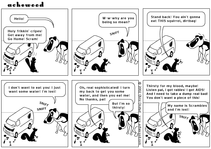 Rejected names for the dog: Steven, Poopie, Dog comic