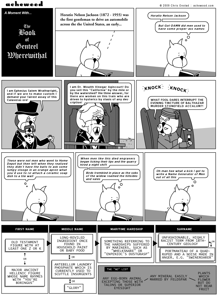 E.G., NEBUCHADNEZZAR STRYCHNINE 'GLORY' LEADBOLUS OKAPISHRIEKER comic