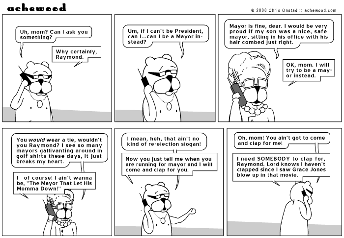 Ray's mom hasn't clapped since 1985's A View To A Kill. comic