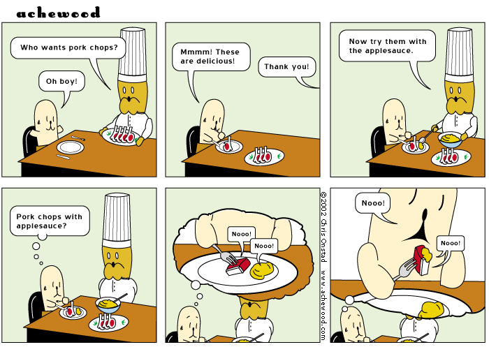 Pork chops and applesauce voted unpopular in Philippe's Mind comic