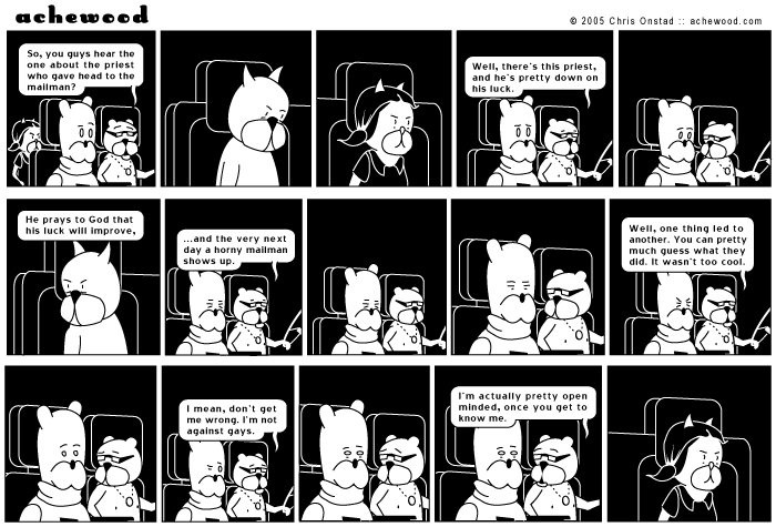 The assumption of the joke is that priests constantly want to give head. comic