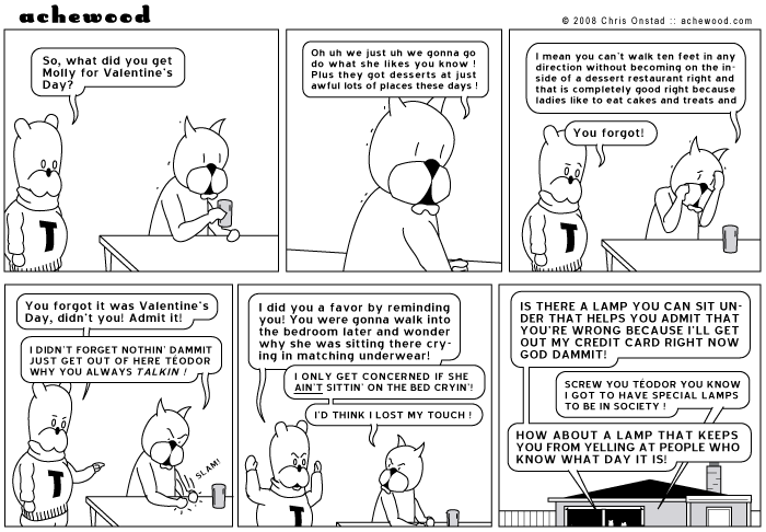 On the inside of a dessert restaurant is a condition, not a location. comic