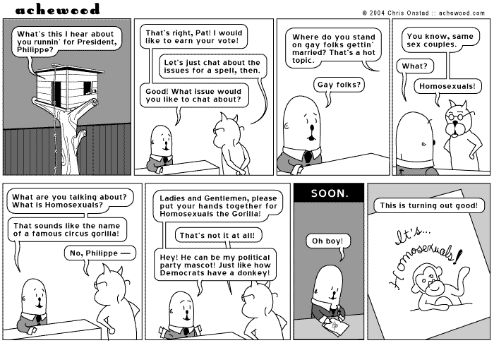 Homosexuals looks like kind of a ham. comic
