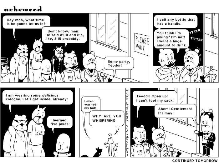 He can't feel his sack just because he waited a little while? comic