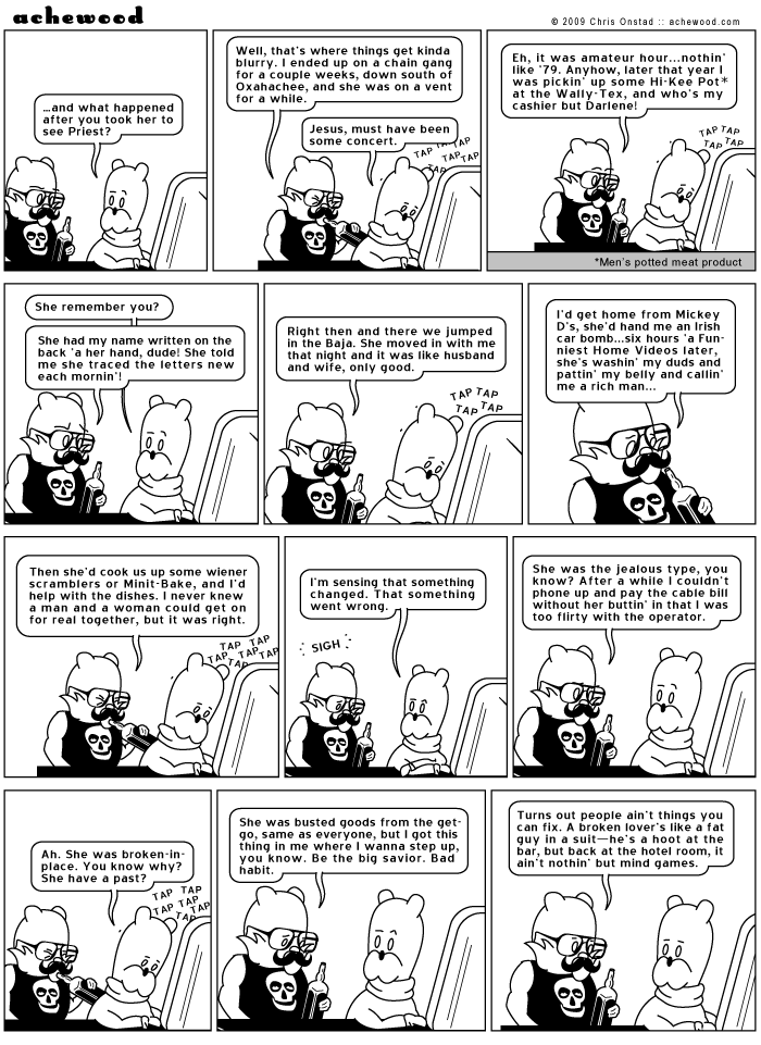 Look how Barbara Walters Téodor is in panel eight. He has got some serious interview chops. comic