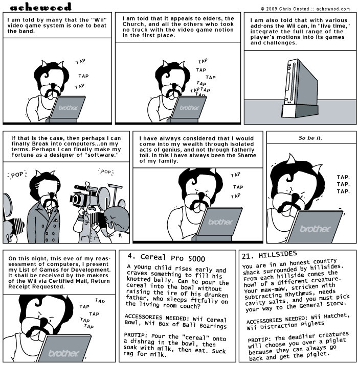 Nice Pete's laptop prints his documents thermally on heat-sensitive register roll. comic