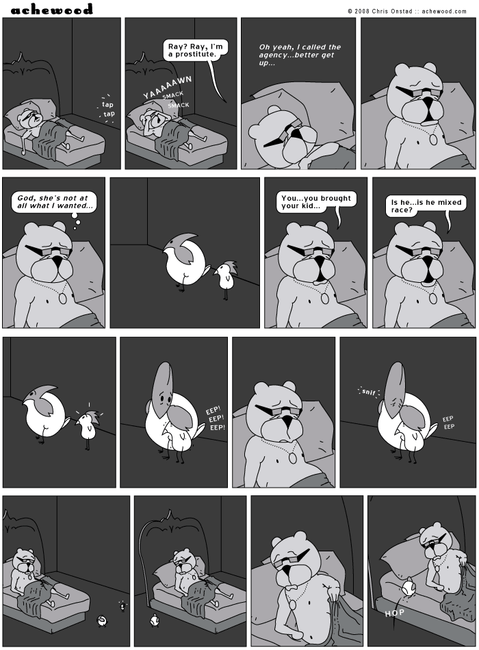 Ray regrets going on the Absinthe Crawl two nights in a row. comic