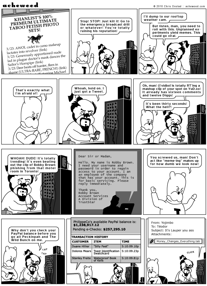 You do not want to see laws, sausage, or money being made. It'll just put you off the stuff. comic