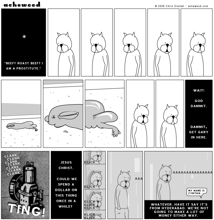 Gary is the man who can fix the Achewood machine. I have him on my phone. comic