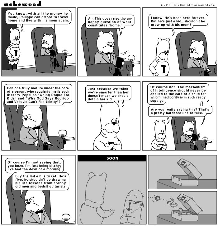 It is understood that Cornelius is allowed to have had the devil of a morning without a lot of authorial explanation. comic