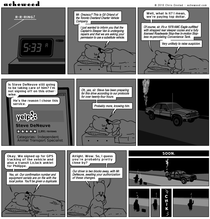 He threw on a cardigan and some track pants and tried to say a goodbye that meant come back again. comic