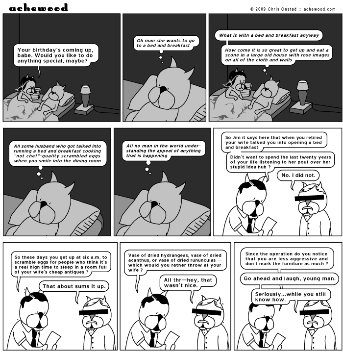 Jim got the first half of marriage, and Deb gets the second half. comic