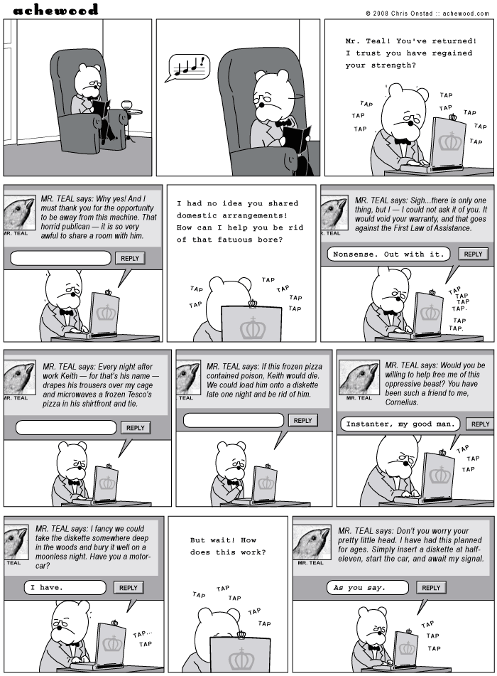 The finch seethes. Oh, how the finch seethes. comic
