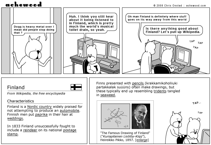Curiously, Finns *not* presented with pencils dream of tridents floating freely in the water. comic