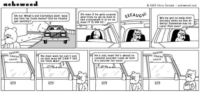 Unkind musings overheard; suicide aggresively proscribed comic