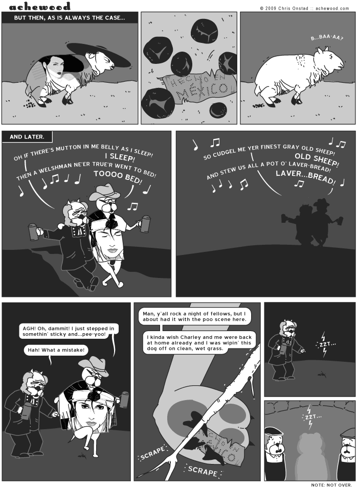 The tag is the power. The sheep ate the tag. Did the sheep wish to enhance her coquetry? It's an honest conclusion. comic