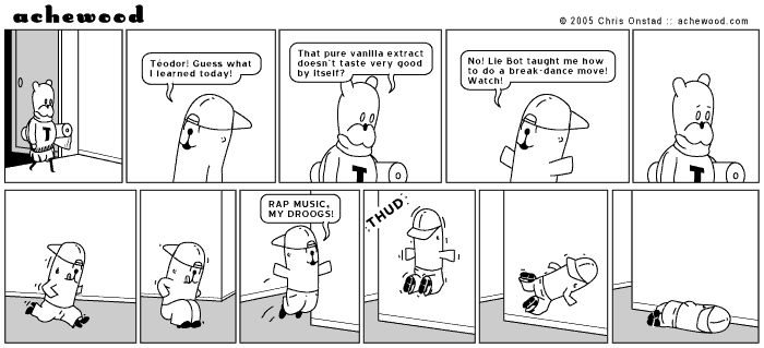 Téodor is carrying a bolt of EZ-Breathe jersey cotton comic
