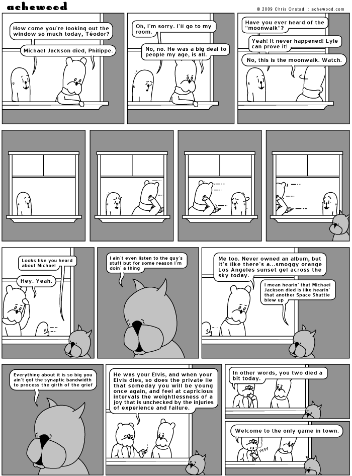 In Michael's world, traffic lights would be blacklight (go) or strobe (stop). comic