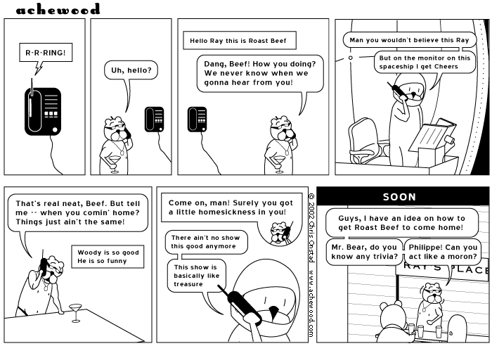 It is good to be back, because neither of my flights perished. comic