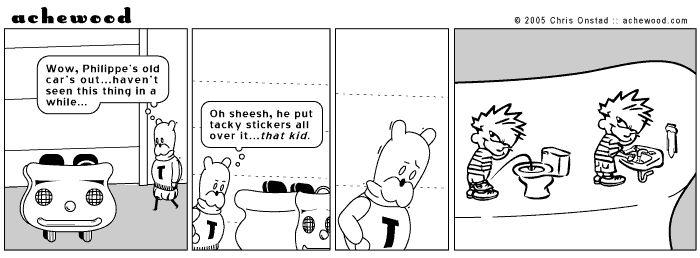 His license plate frame: MY OTHER CAR IS...ME! comic
