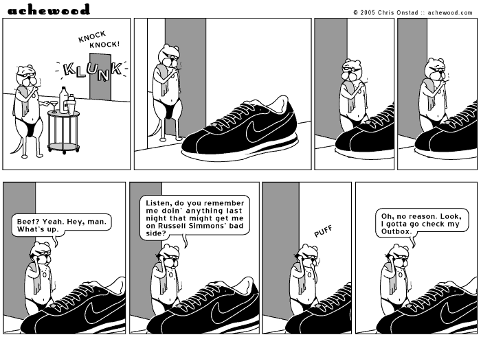 The cat sent Russell Simmons an email which he really had no business sending, as it was mainly motivated by jealousy and wishful-contemporarymanship. comic