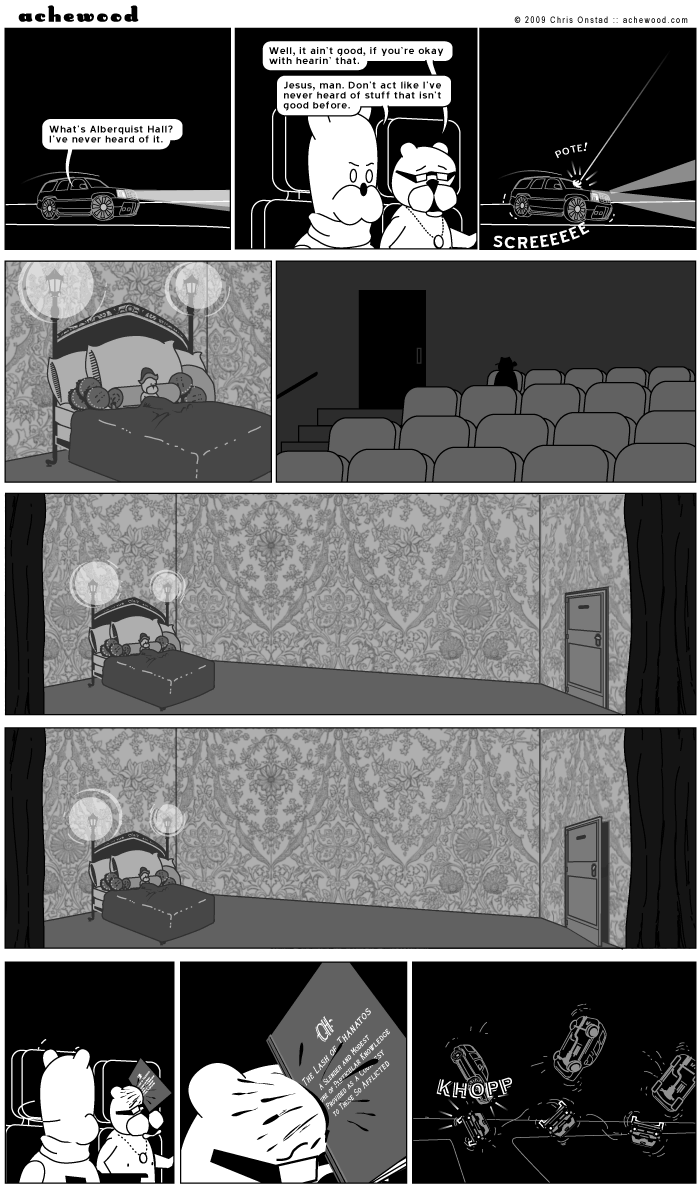Whom among us would not sleep more elegantly on a four-poster with gas lights? comic