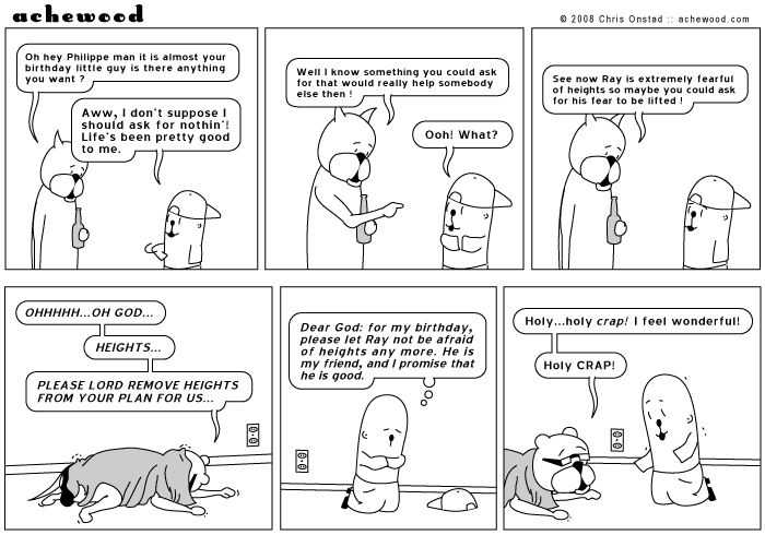 The boys pulled this little gift together in about ten seconds of planning, not including finding the blanket. comic
