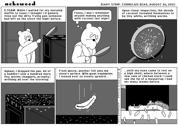 Down the back of the cupboard ran a waterfall of maggots comic