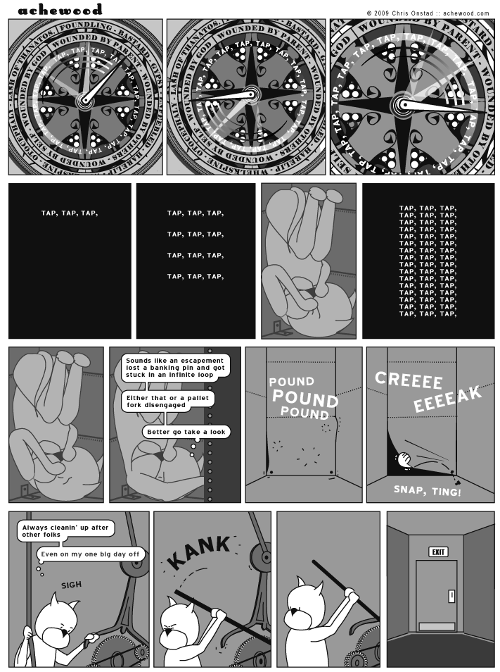 The animal, using personal qualities, debugs the mechanism of karma. comic
