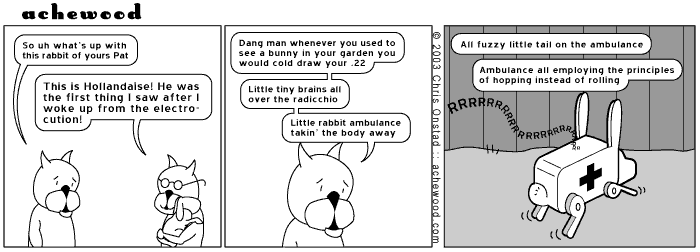 Rabbits are cute, simple creatures with a social services infrastructure just like anybody else comic