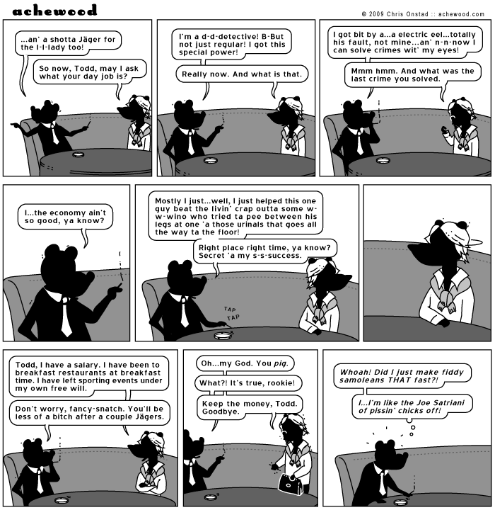 Incidentally, Joe Satriani is also the Joe Satriani of pissing chicks off. comic