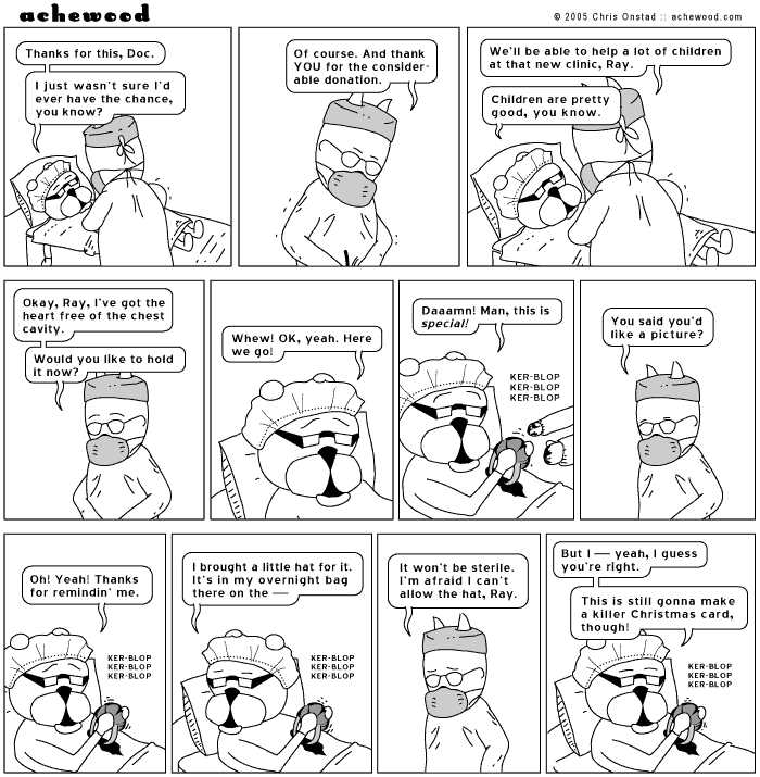 Here's another weird thing -- doctors won't let you kiss your own heart! comic