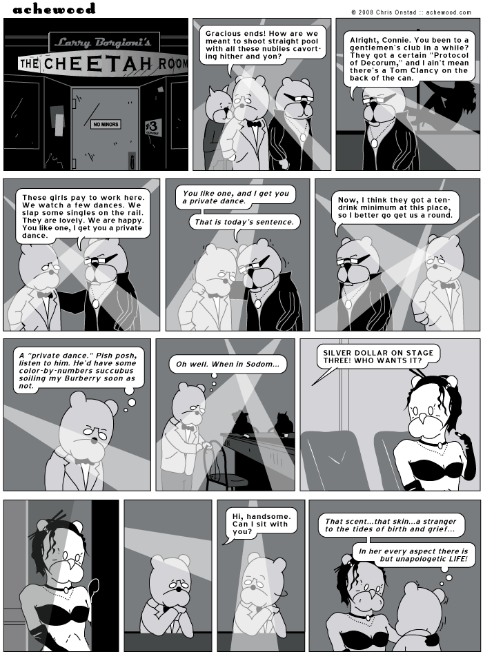 I wasn't there. I was across town at The Frotted John. comic