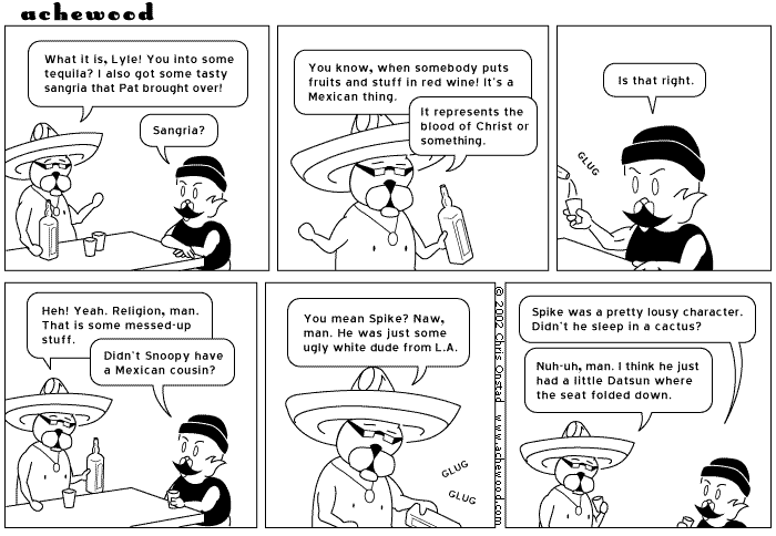 Spike was on government disability, when he worked at the post office some dude threw a rock real hard at his legs comic