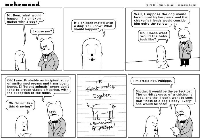 The idea being that pet chickens tend to get eaten about two weeks out from payday comic