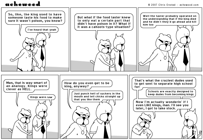 Ray's not sure where he stands on kings. comic
