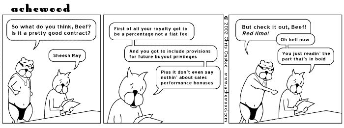 The cat in the thong is blinded by greed comic