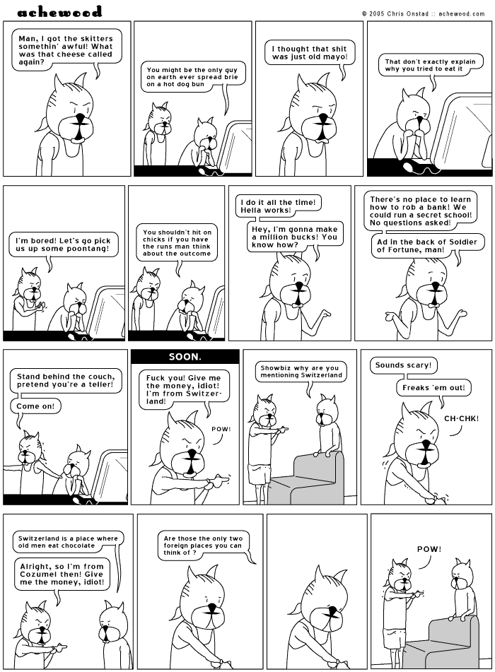 Yeah, if you want to make a million bucks, *teach* people how to rob a bank comic