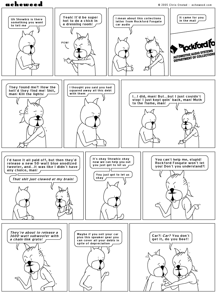 The poor brother cat has no car. comic