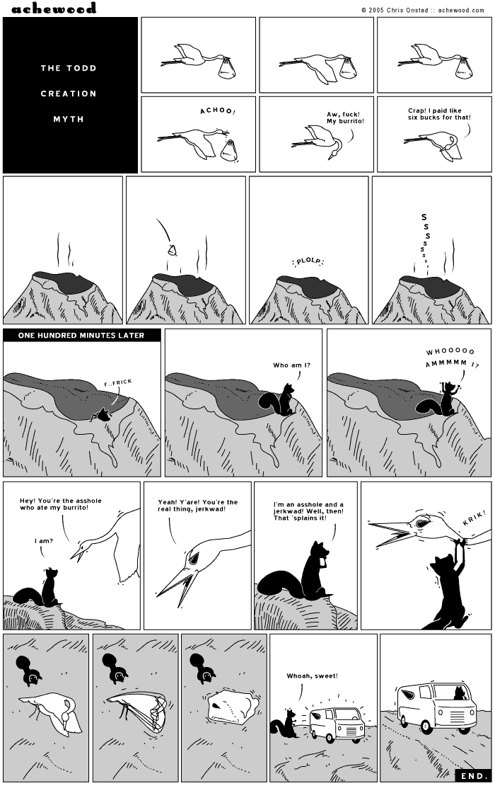 The stutter creation myth comes at a separate historical time. comic