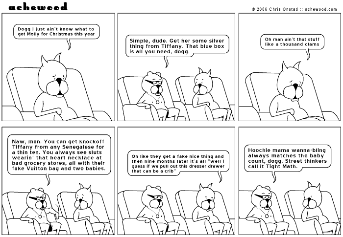 Achewood is against hoochie mamas. comic